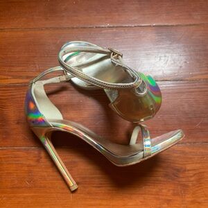 Stuart Weitzman Nudistcurve Holographic Heels
